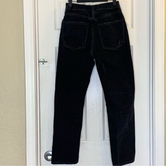 AGOLDE 90s Distressed High-Rise Straight Leg Jeans Black Size 27 - Picture 11 of 11
